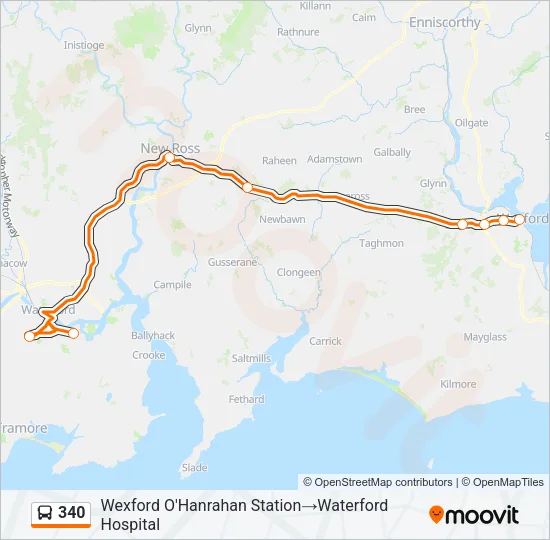 340 Bus Line Map