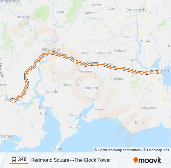 340 Bus Line Map