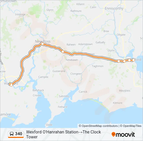 340 Bus Line Map