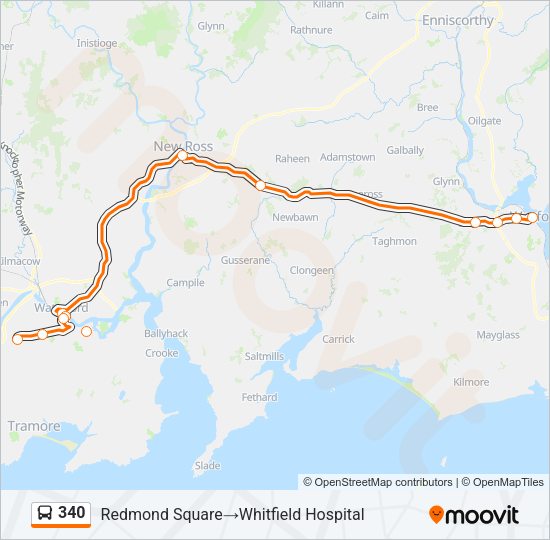 340 Bus Line Map