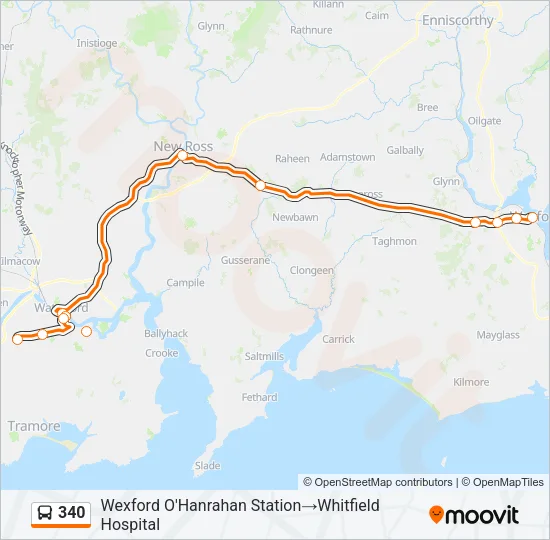 340 Bus Line Map