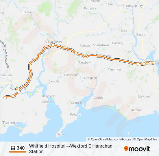 340 Bus Line Map
