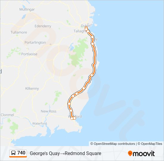 740 bus Line Map