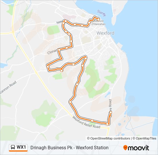 WX1 bus Line Map