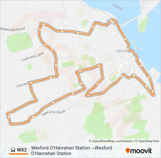 WX2 Bus Line Map