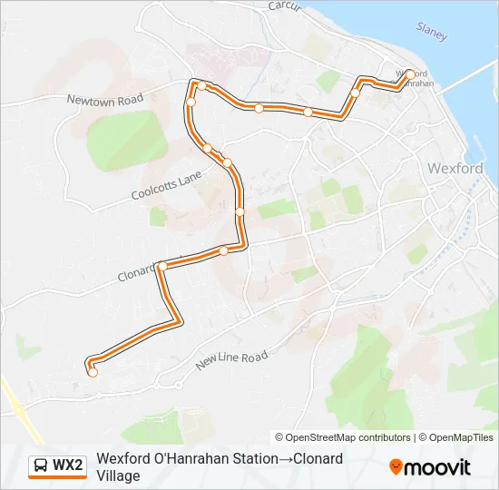 WX2 Bus Line Map