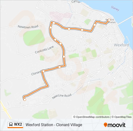 WX2 bus Line Map