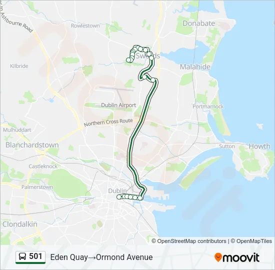 501 Bus Line Map