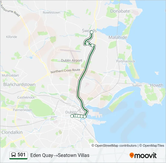 501 Bus Line Map