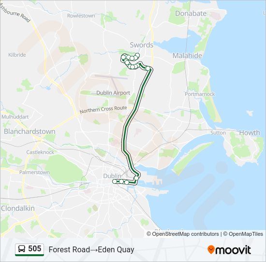 505 Bus Line Map