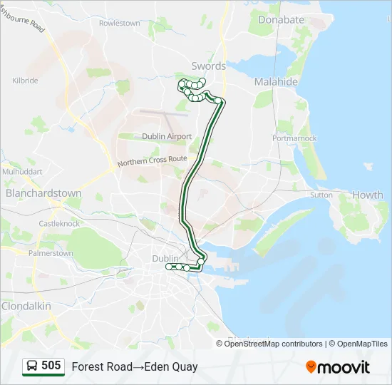 505 Bus Line Map