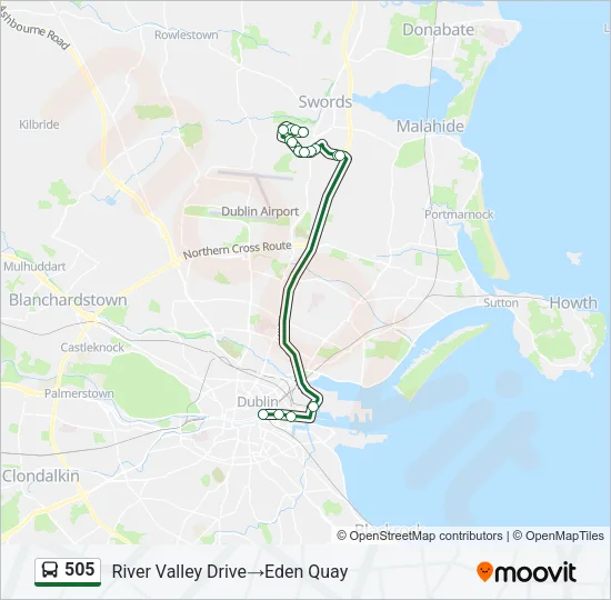 Plan de la ligne 505 de bus