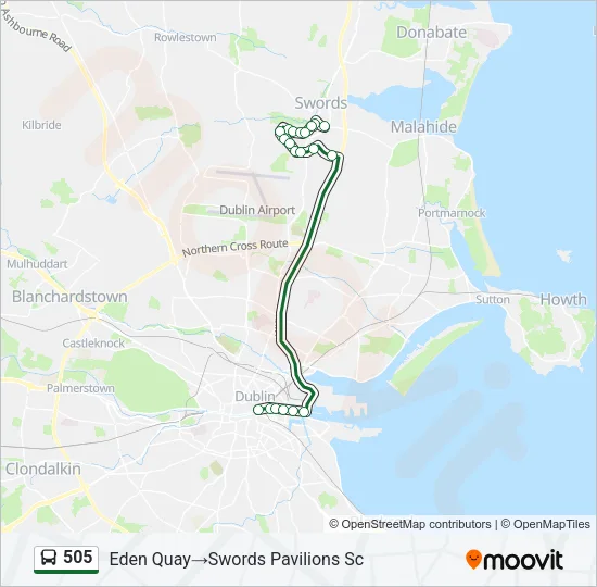 Plan de la ligne 505 de bus