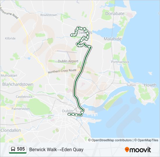 505 Bus Line Map