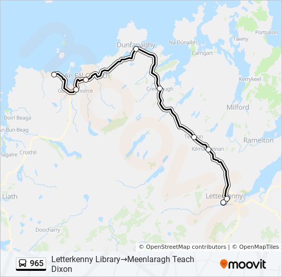 965 Route Schedules Stops Maps Letterkenny Library Meenlaragh Teach Dixon