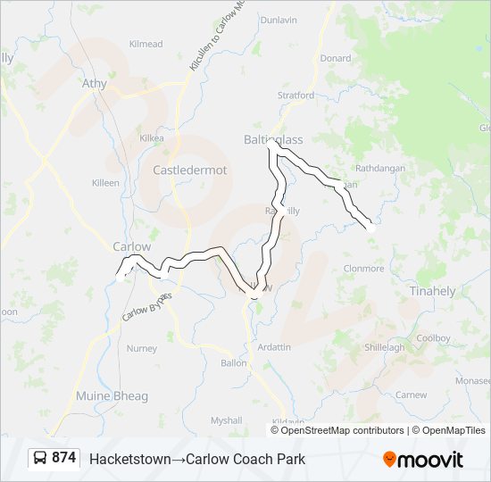 874 bus Line Map