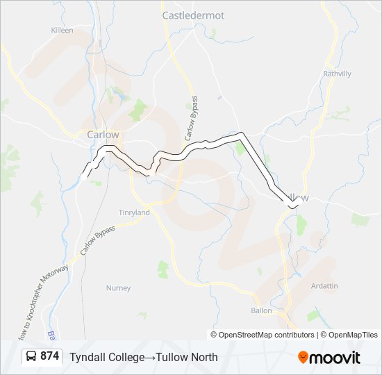 874 Bus Line Map