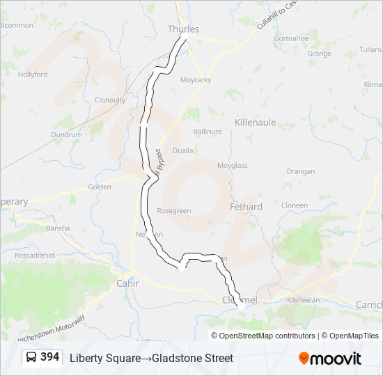 394 bus Line Map