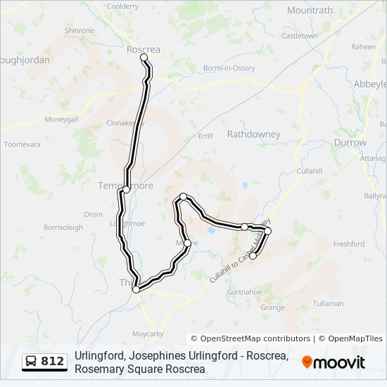 Bus 812 Route Map 812 Route: Schedules, Stops & Maps - Roscrea, Rosemary Square  Roscrea‎→Urlingford, Josephines Urlingford (Updated)