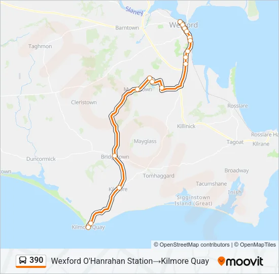 390 Bus Line Map