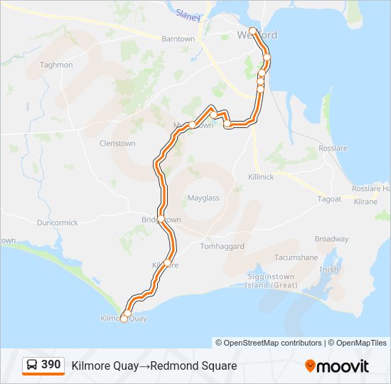 390 Bus Line Map