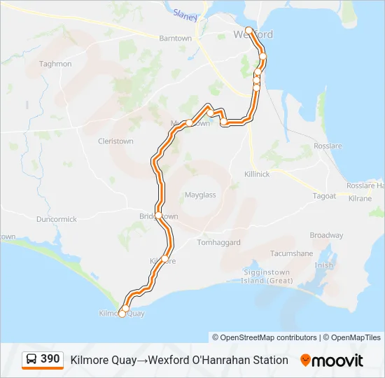 390 Bus Line Map