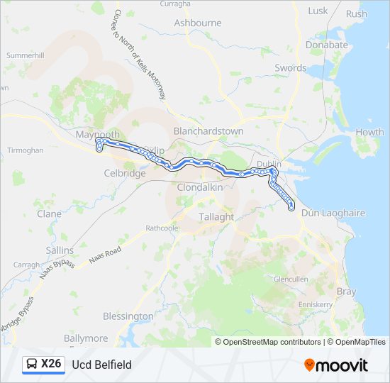 X26 Bus Line Map