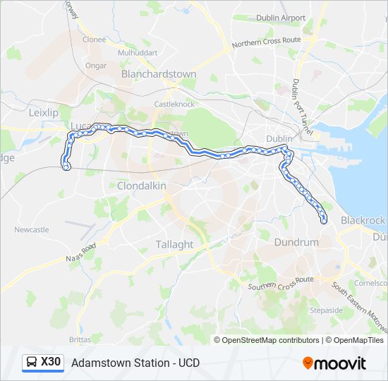 X30 bus Line Map