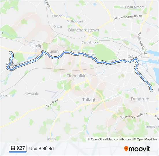 X27 Bus Line Map