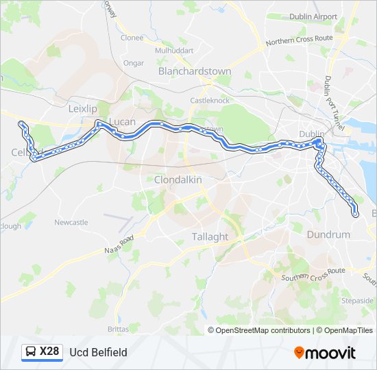 X28 bus Line Map