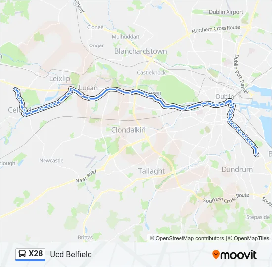 X28 Bus Line Map