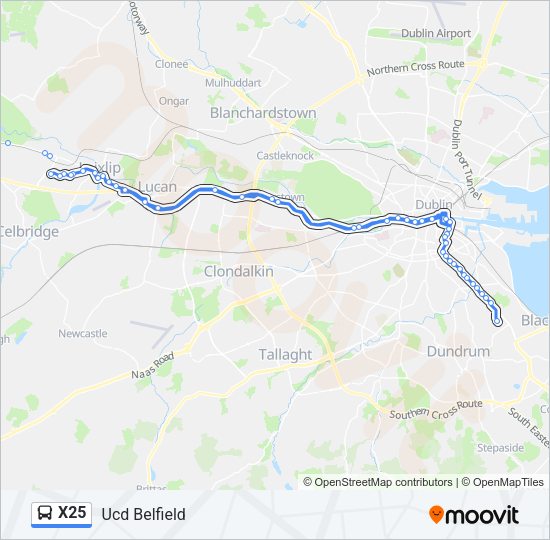 X25 Bus Line Map