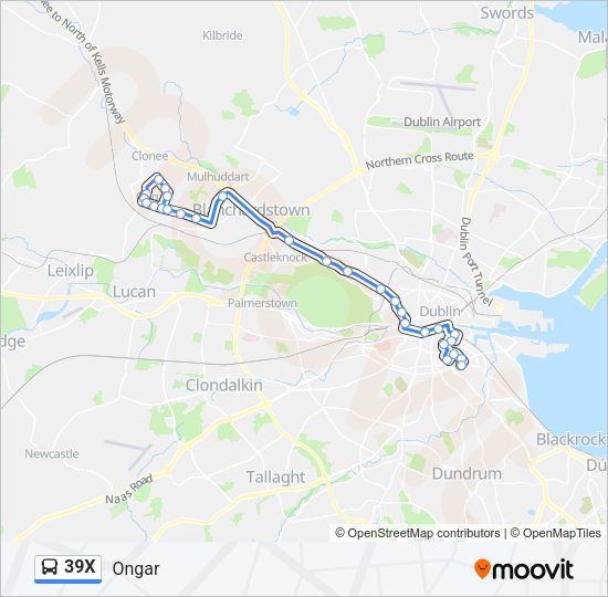 39X bus Line Map