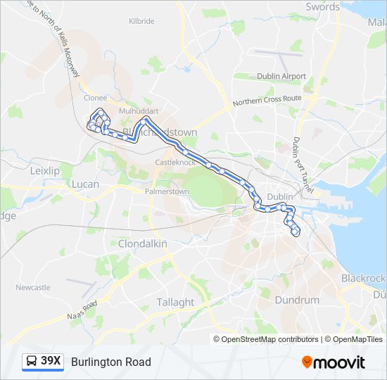 39X bus Line Map