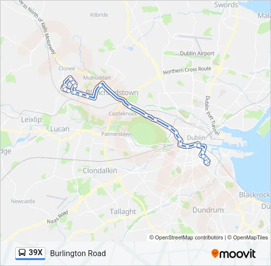 39X Bus Line Map