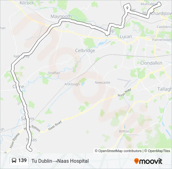 Plan de la ligne 139 de bus
