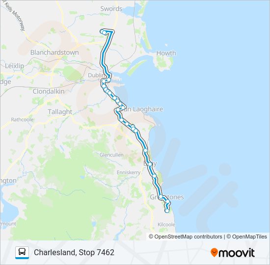 DUBLIN AIRPORT - CHARLESLAND ROAD (SEABORNE VIEW APTS) Bus Line Map