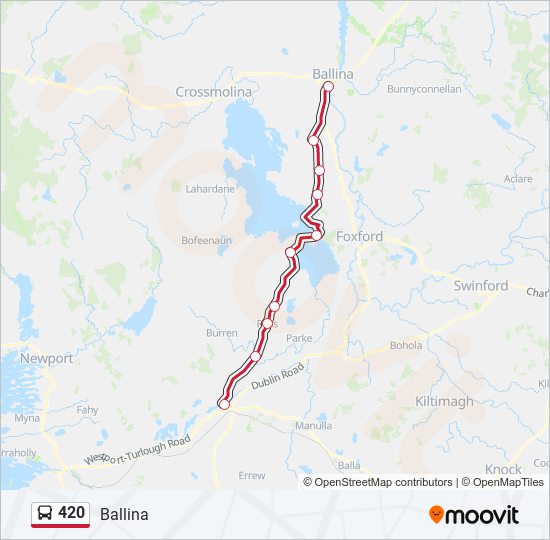 Plan de la ligne 420 de bus