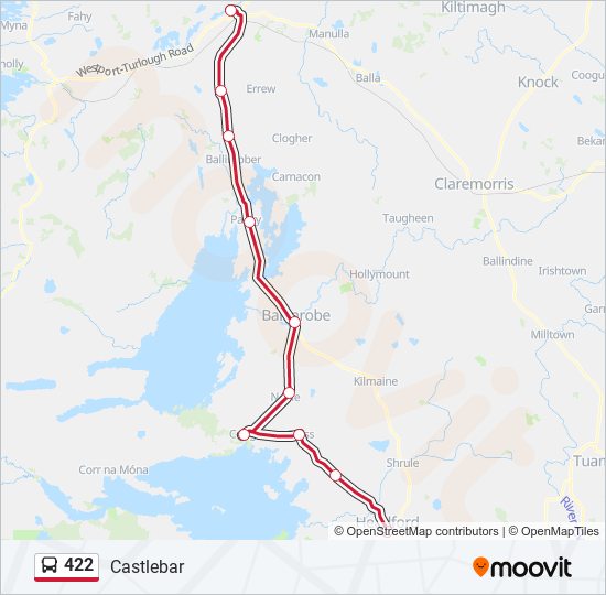 Plan de la ligne 422 de bus