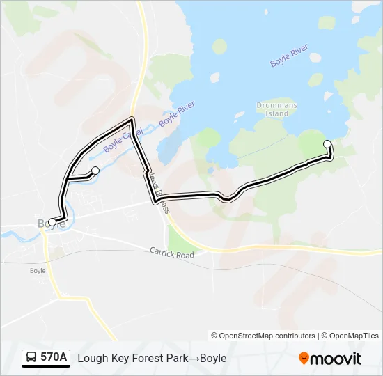 570A Bus Line Map