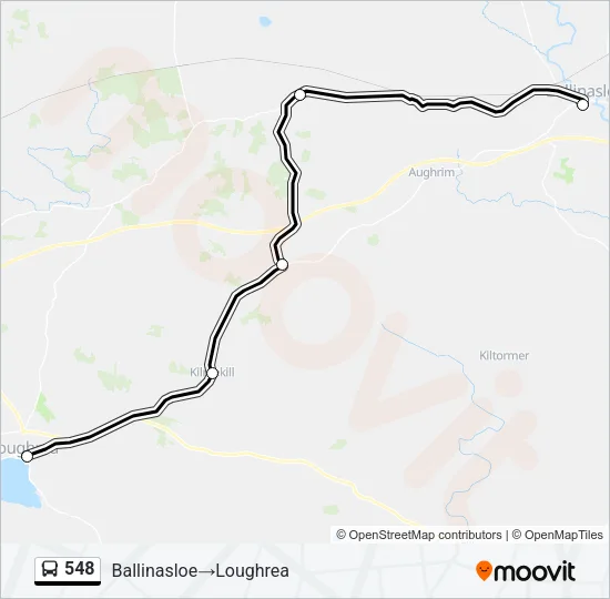 Plan de la ligne 548 de bus