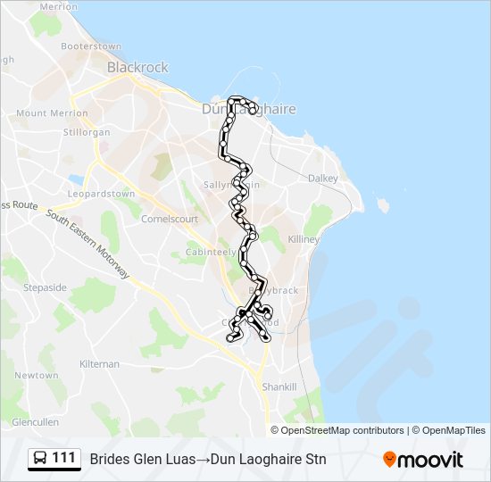 111 bus Line Map