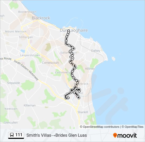 111 Bus Line Map