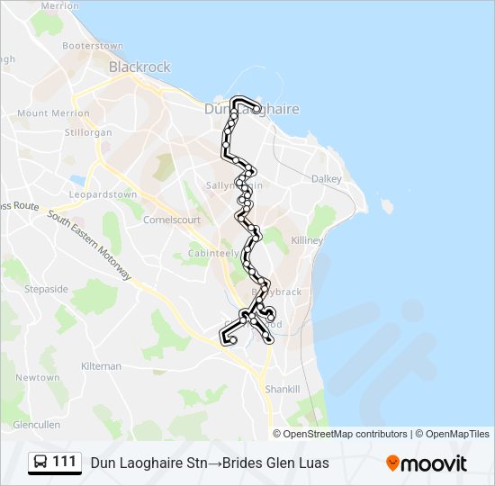 111 Bus Line Map