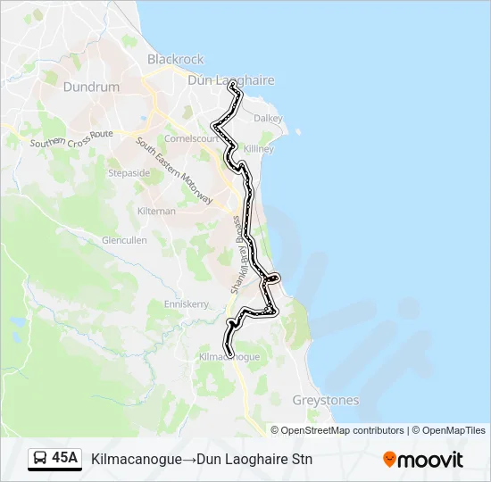 45A Bus Line Map