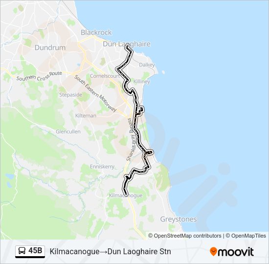 45B bus Line Map