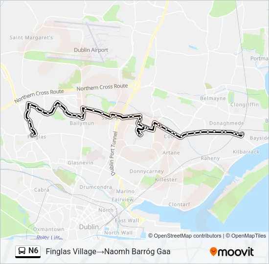 N6 Bus Line Map