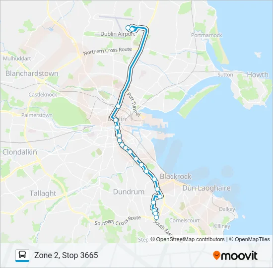 DUBLIN AIRPORT - LEOPARDSTOWN CLAYTON HOTEL Bus Line Map