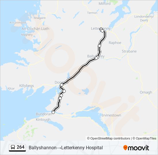 264 Route Schedules, Stops & Maps Ballyshannon‎→Letterkenny Hospital