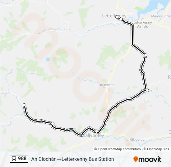 988 Bus Line Map